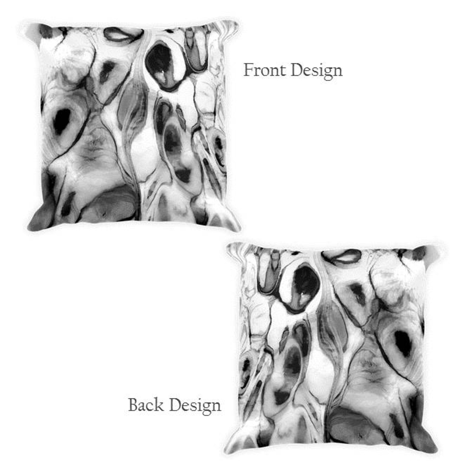 Topographic in Grayscale Pillow Cover 18x18 Decorative Etsy