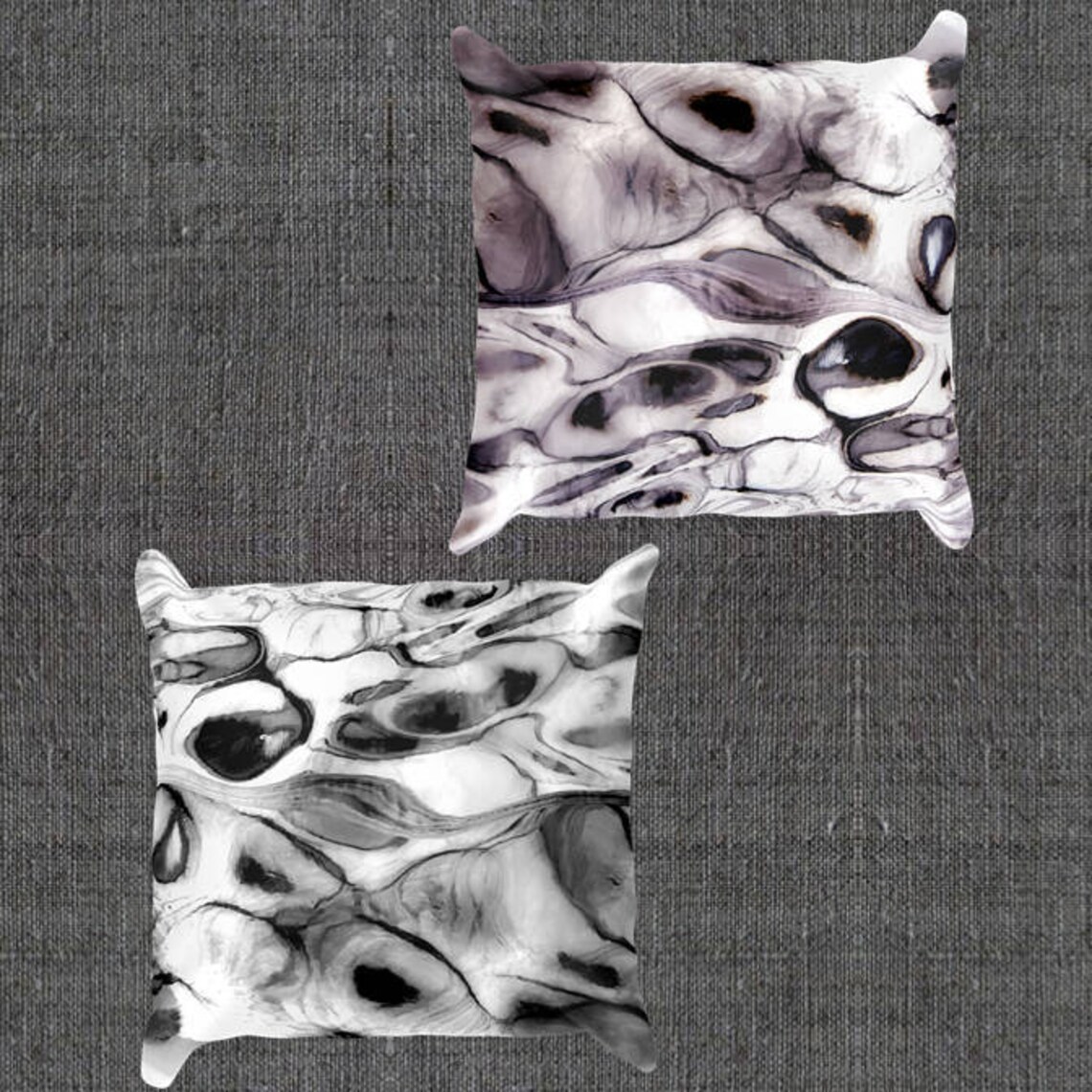Topographic in Grayscale Pillow Cover 18x18 Decorative Etsy
