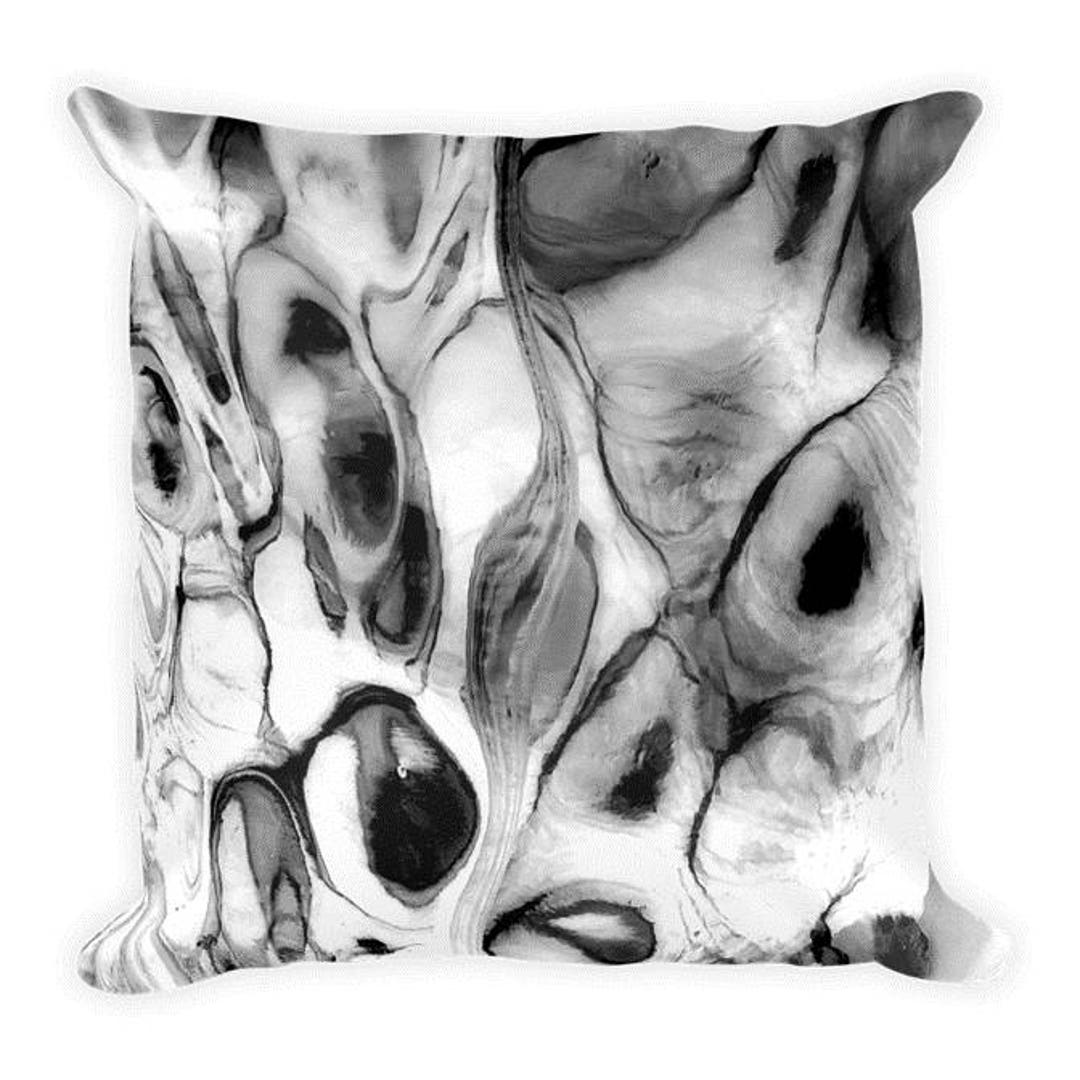 Topographic in Grayscale Pillow Cover 18x18 Decorative Etsy