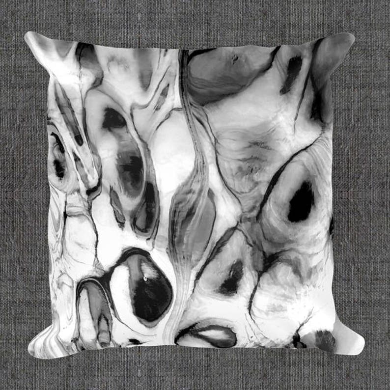 Topographic in Grayscale Pillow Cover 18x18 Decorative Etsy