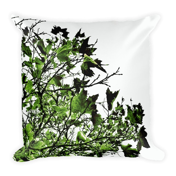 New Leaf in Moss pillow cover 18x18 pillow cover 18x18 nature decor rustic