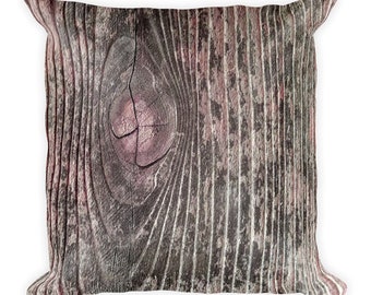 Barnwood in Rosé - pillow cover 18x18, nature decor, rustic wood decor, pink decorative pillow cover, rustic pillow, blush wood print decor