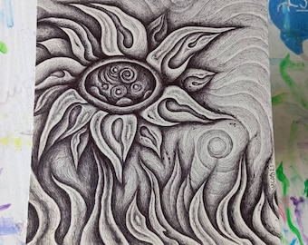 Galaxy Flower, Original Drawing