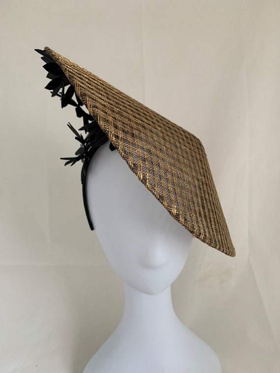 Gold and Black Hatinator Wedding Hat 