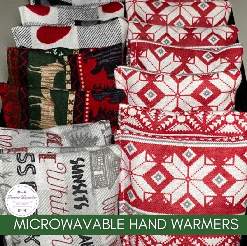 Hand Warmers Reusable Flaxseed, Winter Hand Warmers Microwave, Stocking Stuffers, Gifts Under 5, Made in USA image 1