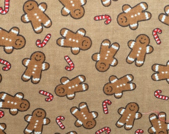 READY TO SHIP! Gingerbread Men with Red and White Striped Double-sided Pillow Cover, Christmas Pillow Cover, Holiday Decor, 16x16