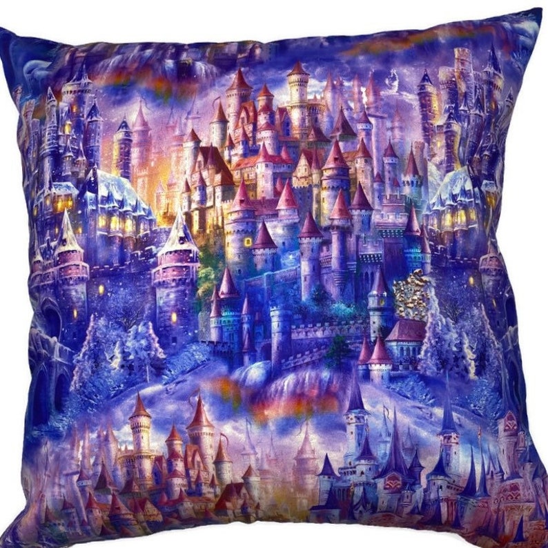 PRINCESS CASTLE Throw Pillow, Castle Pillow Cover, Fantasy Pillow, Gift