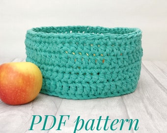 PDF DIGITAL PATTERN, crochet storage basket pattern, instant download