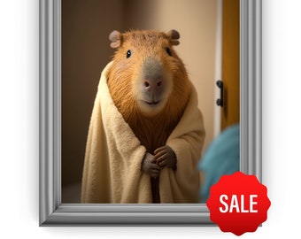 Capybara Art Digital Download Capybara Poster Art Capybara Printable Funny Bathroom Print Bath Poster Digital Print Bathroom Art Decor
