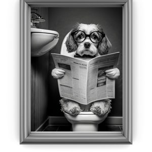 Dog Bathroom Humour, bathtub art, bathroom decor, Funny Bathroom Print, Kids Bathroom Art, Farm Animal Art,