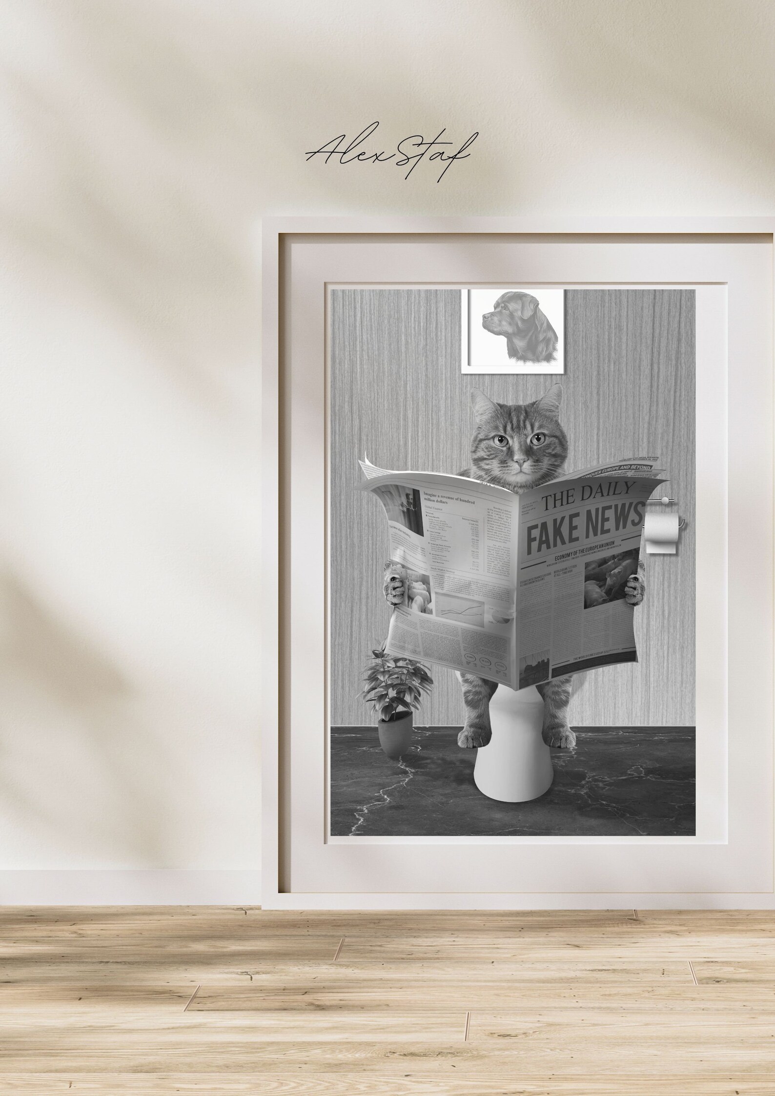 Bathroom Art Cat Print Cat Art Print Bathroom Wall Art - Etsy