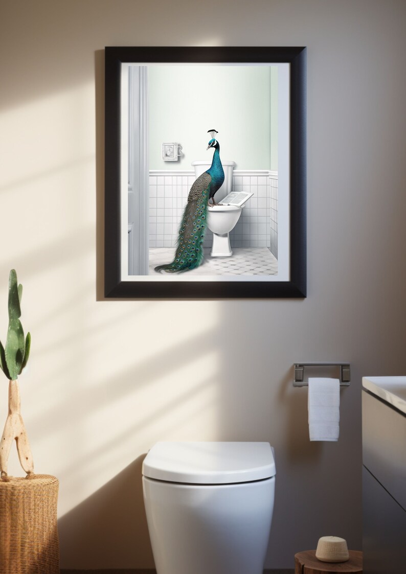 Bathroom Decor Funny Bathroom Humor Wall Decor Funny Animal Etsy