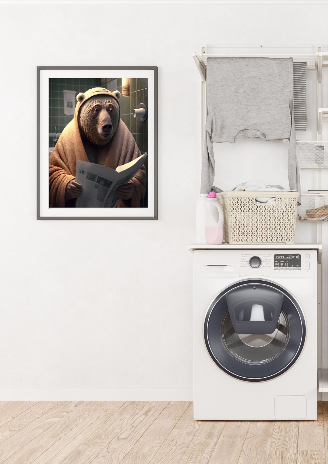 Bear in the Toilet Funny Bathroom Decor Bear in Toilet Etsy
