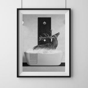 Bathroom wall art, bathroom kids art, bathroom decor, bathroom wall decor, animal art, cottagecore decor
