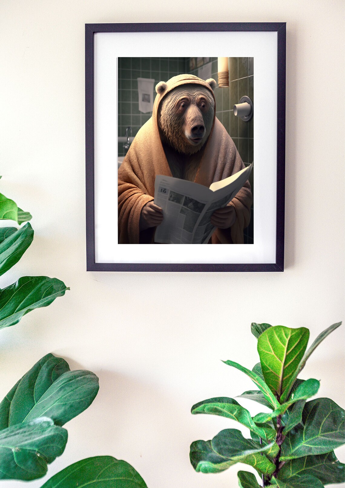 Bear in the Toilet Funny Bathroom Decor Bear in Toilet Etsy