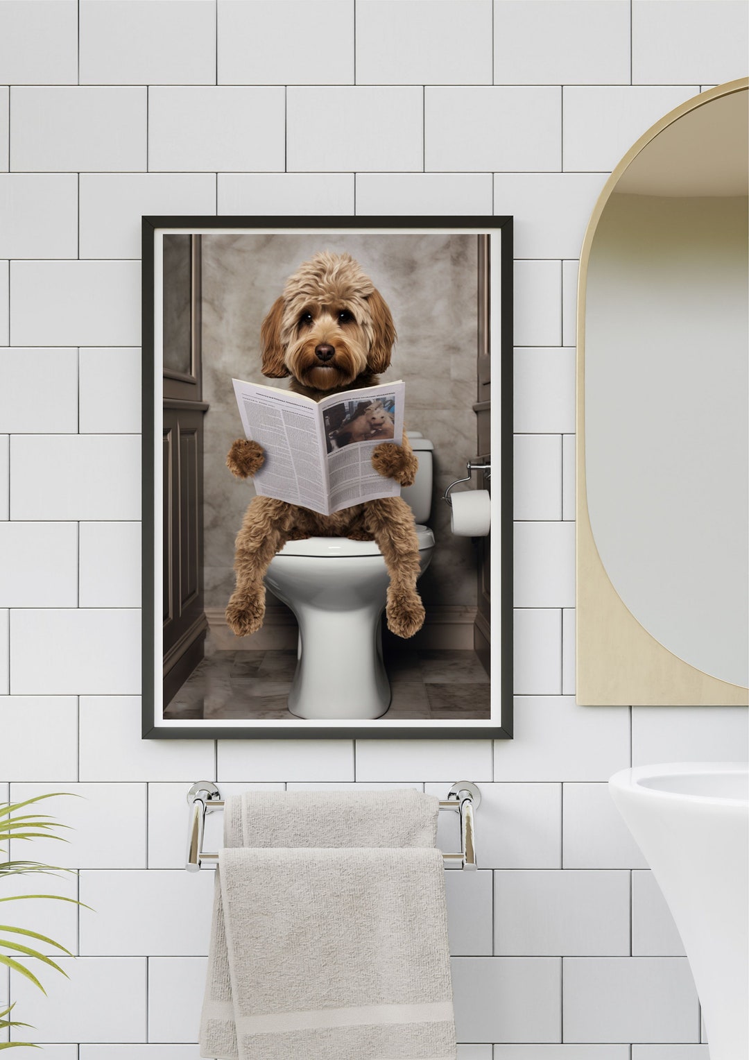 Dog Bathroom Humour, Bathtub Art, Bathroom Decor, Funny Bathroom Print ...