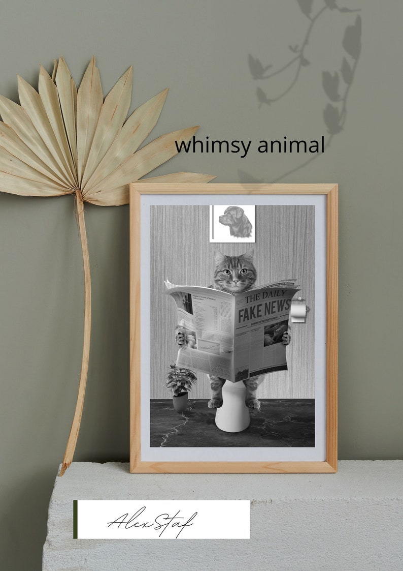 Bathroom Art Cat Print Cat Art Print Bathroom Wall Art - Etsy