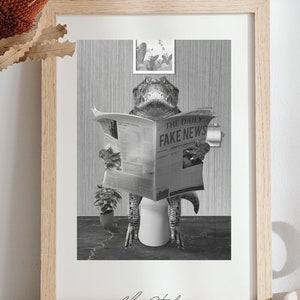 Alligator Wandkunst, Lustiges Badezimmer Poster Alligator, Toiletten Poster Schaf, Badezimmer Kunst, Faultier druckbar, Schwarz-Weiß Faultier, Whimsy Animal