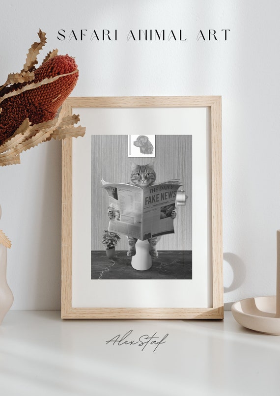 Bathroom Art Cat Print Cat Art Print Bathroom Wall Art Etsy