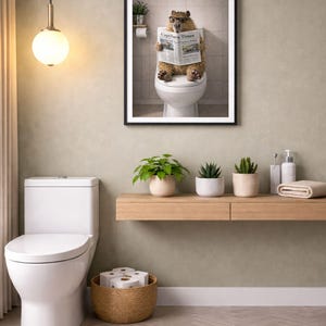 Lustige Wanddekoration mit Capybara-Motiv: Lesendes Capybara fürs Badezimmer (Digitaler Download) Bild 7