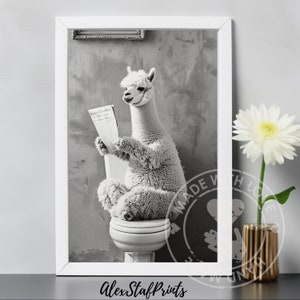 Ai digital art, Alpaca Print, Nursery Wall Art, Digital Download, Black and White, Wall Art, Alpaca Photo, Llama Print, bedroom wall decor