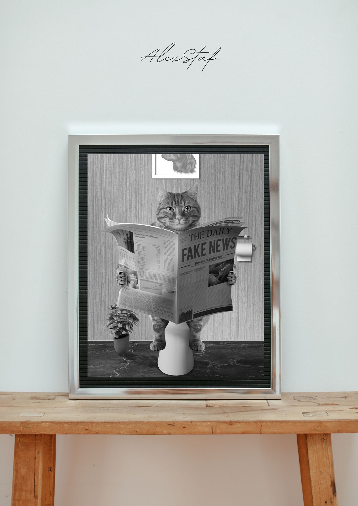 Bathroom Art Cat Print Cat Art Print Bathroom Wall Art - Etsy
