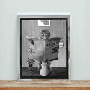 Bathroom Art, Cat Print, Cat Art Print, Bathroom Wall Art, Bathroom ...