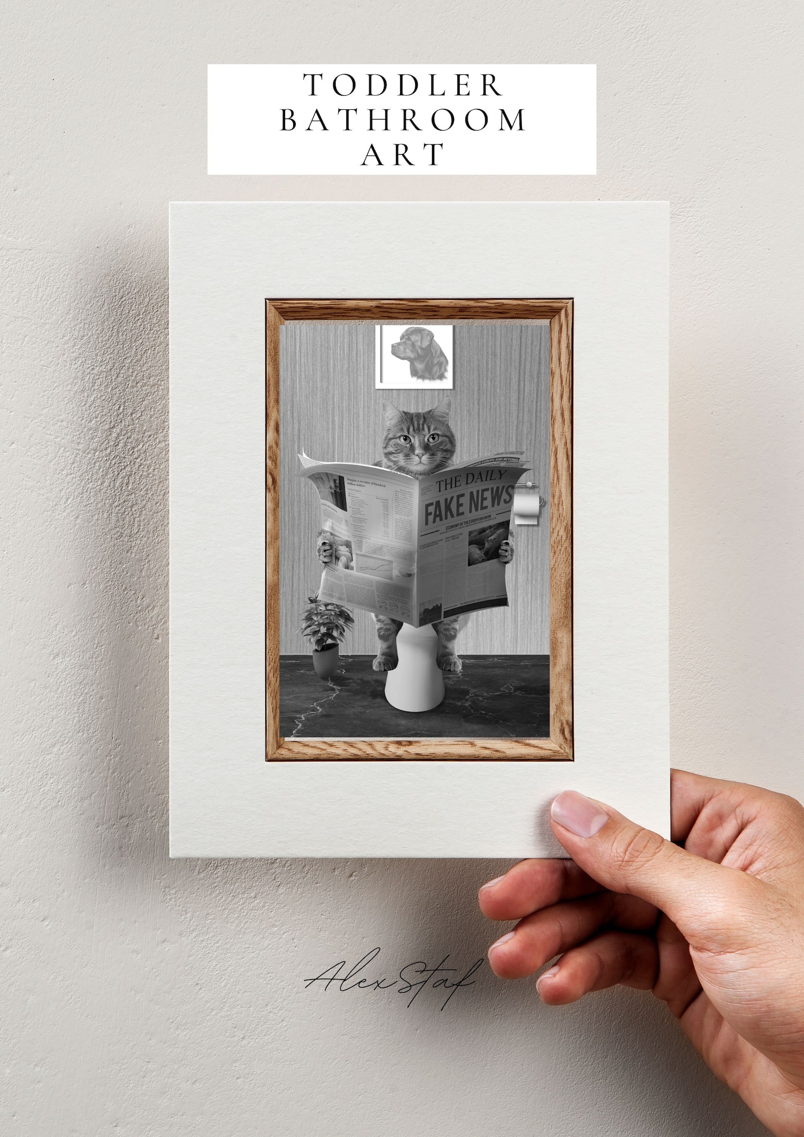 Bathroom Art Cat Print Cat Art Print Bathroom Wall Art - Etsy