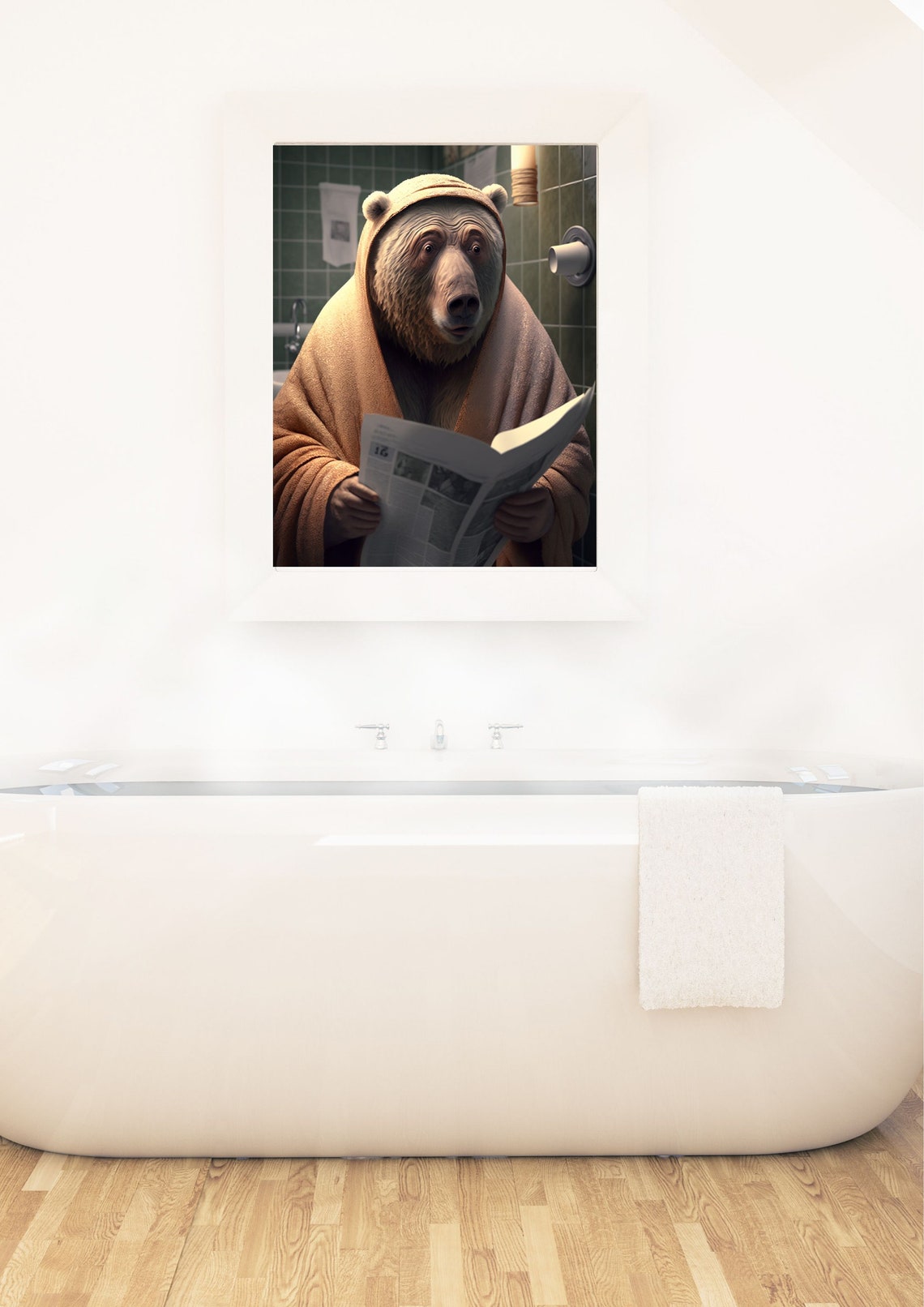 Bear in the Toilet Funny Bathroom Decor Bear in Toilet Etsy