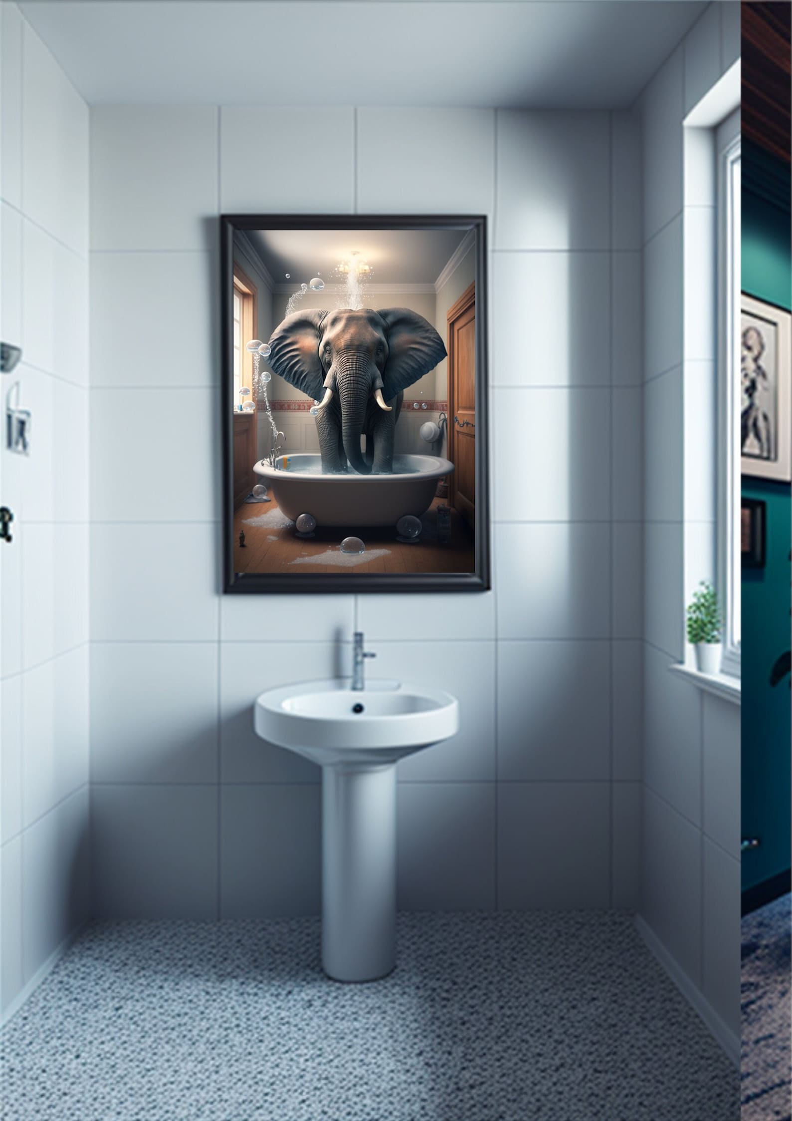 Bathroom Art Elephant Wall Art Bathroom Wall Art Bathroom Etsy