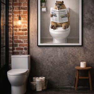 Lustige Wanddekoration mit Capybara-Motiv: Lesendes Capybara fürs Badezimmer (Digitaler Download) Bild 11