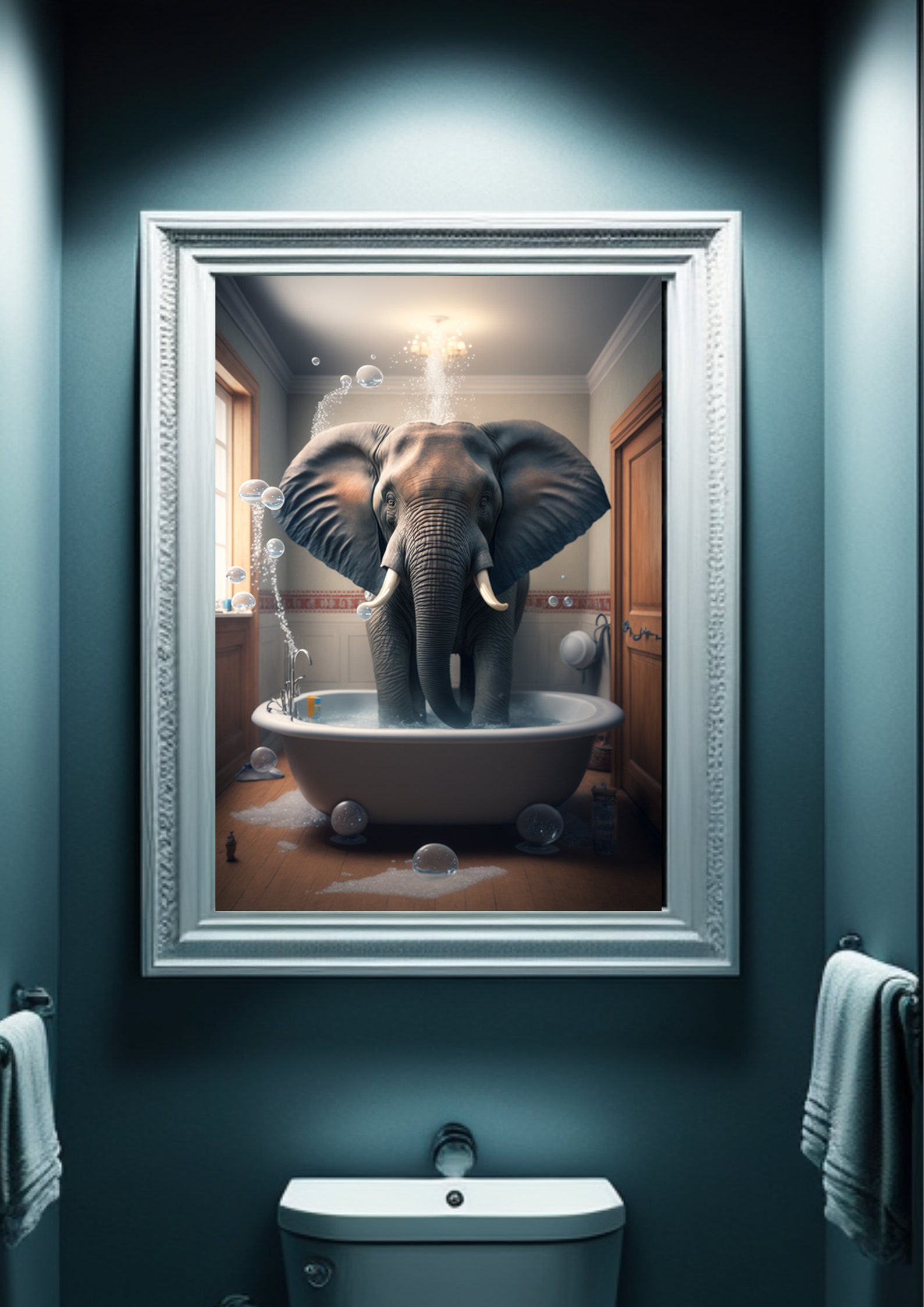 Bathroom Art Elephant Wall Art Bathroom Wall Art Bathroom - Etsy