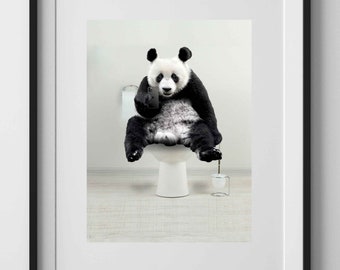 bathroom art, Bathroom Poster, bathroom wall art, panda Bathroom Signs, Farmhouse Decor, bathroom decor wall art