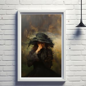 Funny Bathroom Wall Art Decor Lady Classical Painting Digital Download Printable Art Vintage Midcentury Poster Print Toilet Humor Amusing