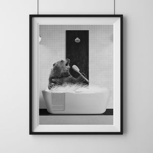 Bear in the Bathtub, A bear having a bubble bath, Poster