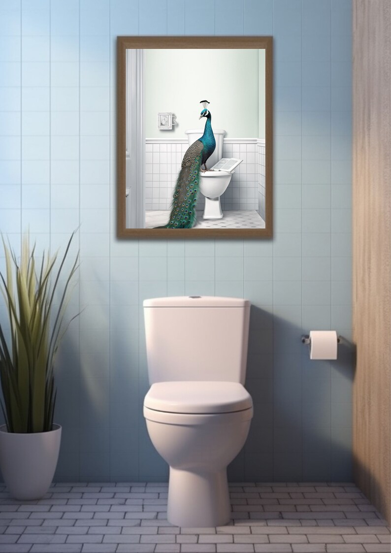 Bathroom Decor Funny Bathroom Humor Wall Decor Funny Animal Etsy