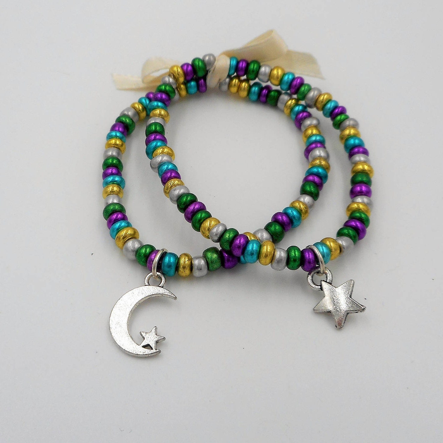 Matching best friend bracelets beaded kids jewelry BFF charm bracelets