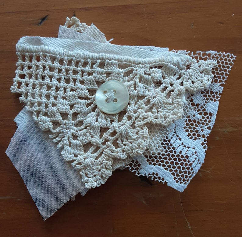 Vintage and Antique Fabric and Lace Clusters. Pack of 6 - Etsy Australia