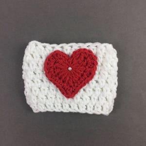 Crocheted Valentine Cup Cozy choose your colors image 4