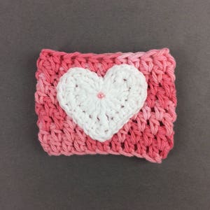 Crocheted Valentine Cup Cozy choose your colors image 2