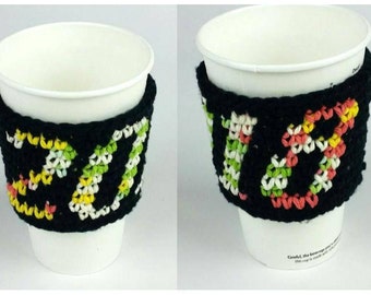 Personalized Cup Cozy - choose your colors & up to 6 characters - MTO!