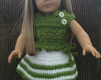 American Girl Doll Skirt and Sweater Set