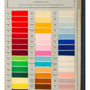 1916 Tarjeta de colores Fleisher para tejer pdf - ver Hilos antiguos genuinos - Historia del tejido