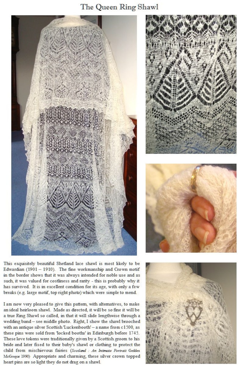 The Queen Ring Shawl Heirloom Knitting Pdf Shetland Lace Etsy Australia
