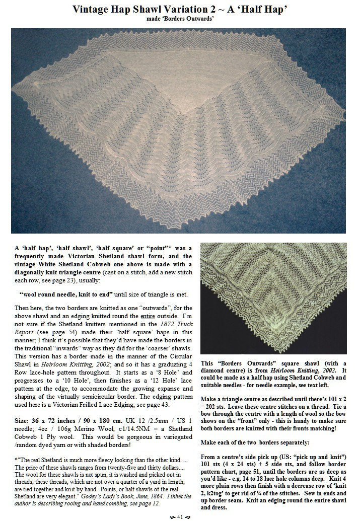 knitting hap shawls