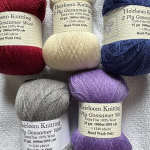 Wełna Gossamer ~ 6 wysyłanych na każde 5 ~ Extra Fine 2 Ply