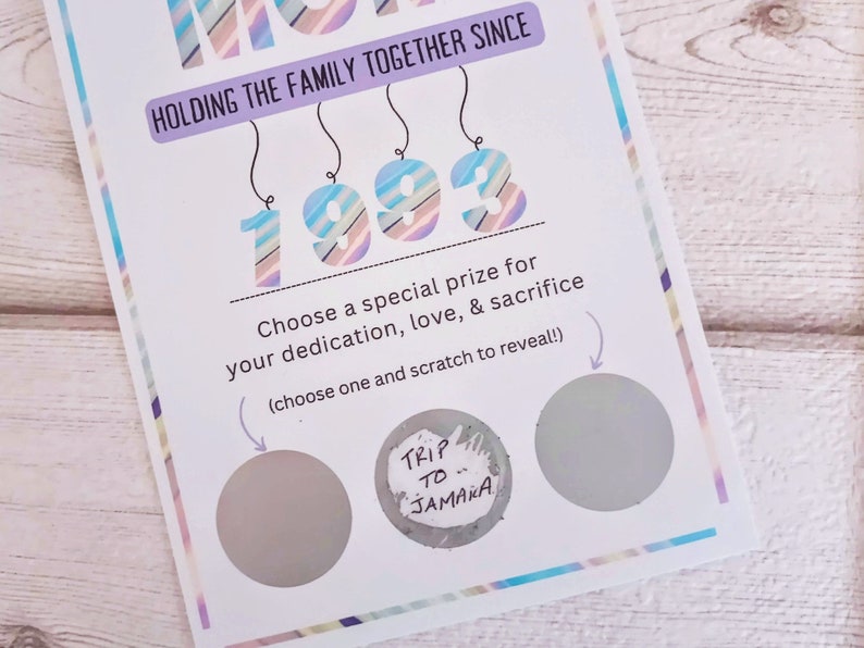 Thank You Mom Scratch Gift Card Customisable Appreciation Etsy