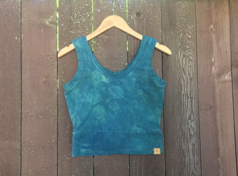 Organic Cotton Custom Made To Order Kundalini Crop Top Hemp Plant Dyed /& Shungite Infused for EMF Protection