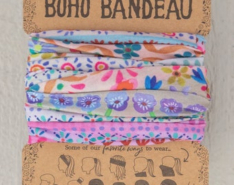 FULL BOHO BANDEAU headband - cream border