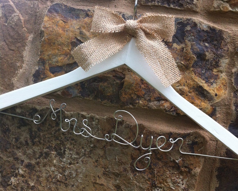 Mrs Hanger, Wire hanger, Shower gift wedding dress hanger, bride, will you be my bridesmaid,dress hanger, name hanger, bridal wire hanger, image 6